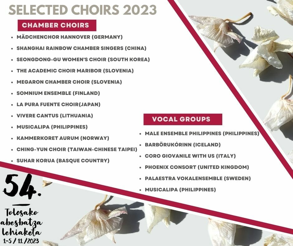 54. Tolosa Choral Contest: selected choirs 13